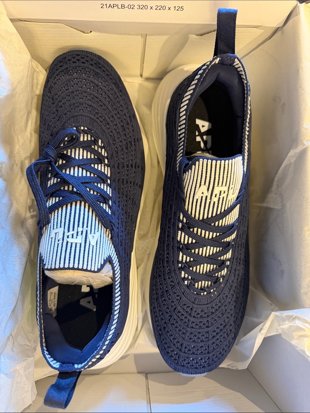 APL Men's Navy and White Knit Athletic Sneakers